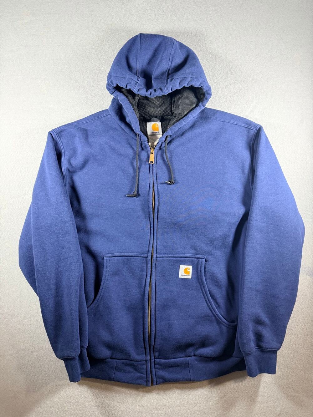 CARHARTT MEN’S NAVY FULL-ZIP THERMAL-LINED HOODIE SIZE LARGE